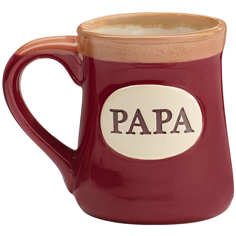 burton+BURTON Papa Best Job Ever Porcelain Burgundy Coffee Tea Mug Cup 18oz Gift Box - Image 1